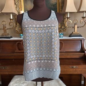 Sleeveless Sheer Tank Top Boho Design in the Front